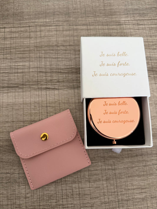 Miroir de poche : Je suis belle, je suis forte, je suis courageuse
