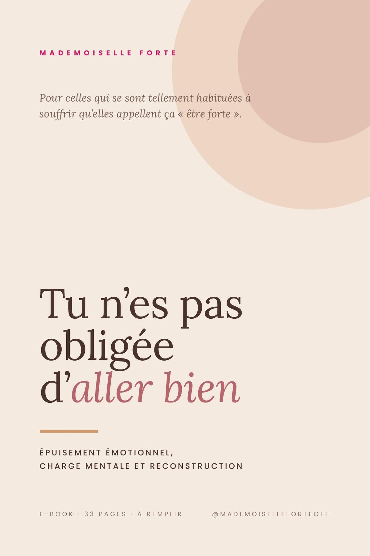 E-book Tu n'es pas obligée d'aller bien, santé mentale et fatigue émotionnelle