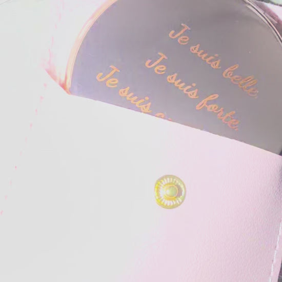 Miroir de poche Mademoiselle Forte et sa pochette