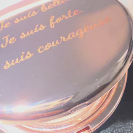 Miroir de poche à message positif Mademoiselle Forte